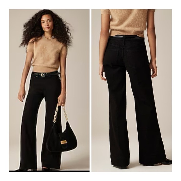 NEW J.Crew Black Mid Rise Denim Trouser In 1996 Semi-Stretch Jeans Size 26T - Picture 1 of 13